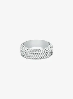Bague carrée à pierres pavées
