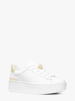 Basket Dottie en cuir à semelle compensée