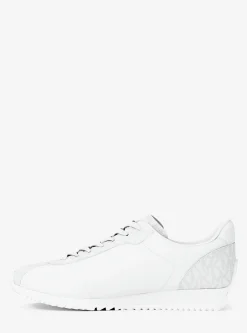 Basket Rhodes en cuir et sergé nervuré