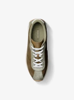 Basket Rhodes en daim à couleurs contrastées
