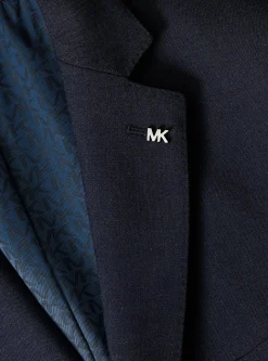 Blazer à coupe ajustée en flanelle de laine mélangée