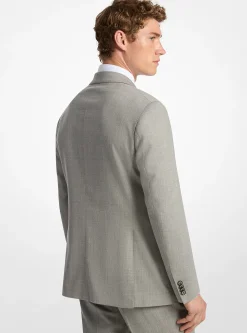 Blazer à coupe ajustée en flanelle de laine mélangée