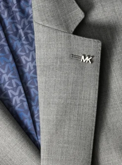 Blazer à coupe ajustée en flanelle de laine mélangée