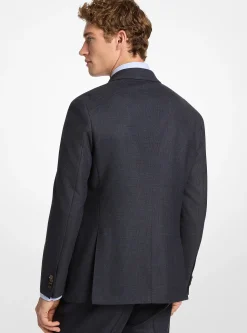 Blazer en mélange de laine à carreaux prince-de-galles