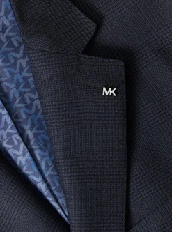 Blazer en mélange de laine à carreaux prince-de-galles