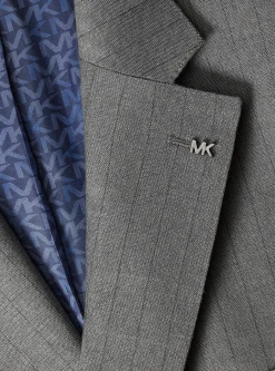 Blazer en mélange de laine extensible à rayures