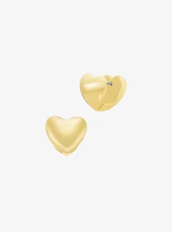 Boucles d'oreilles huggies en forme de cœur bombé