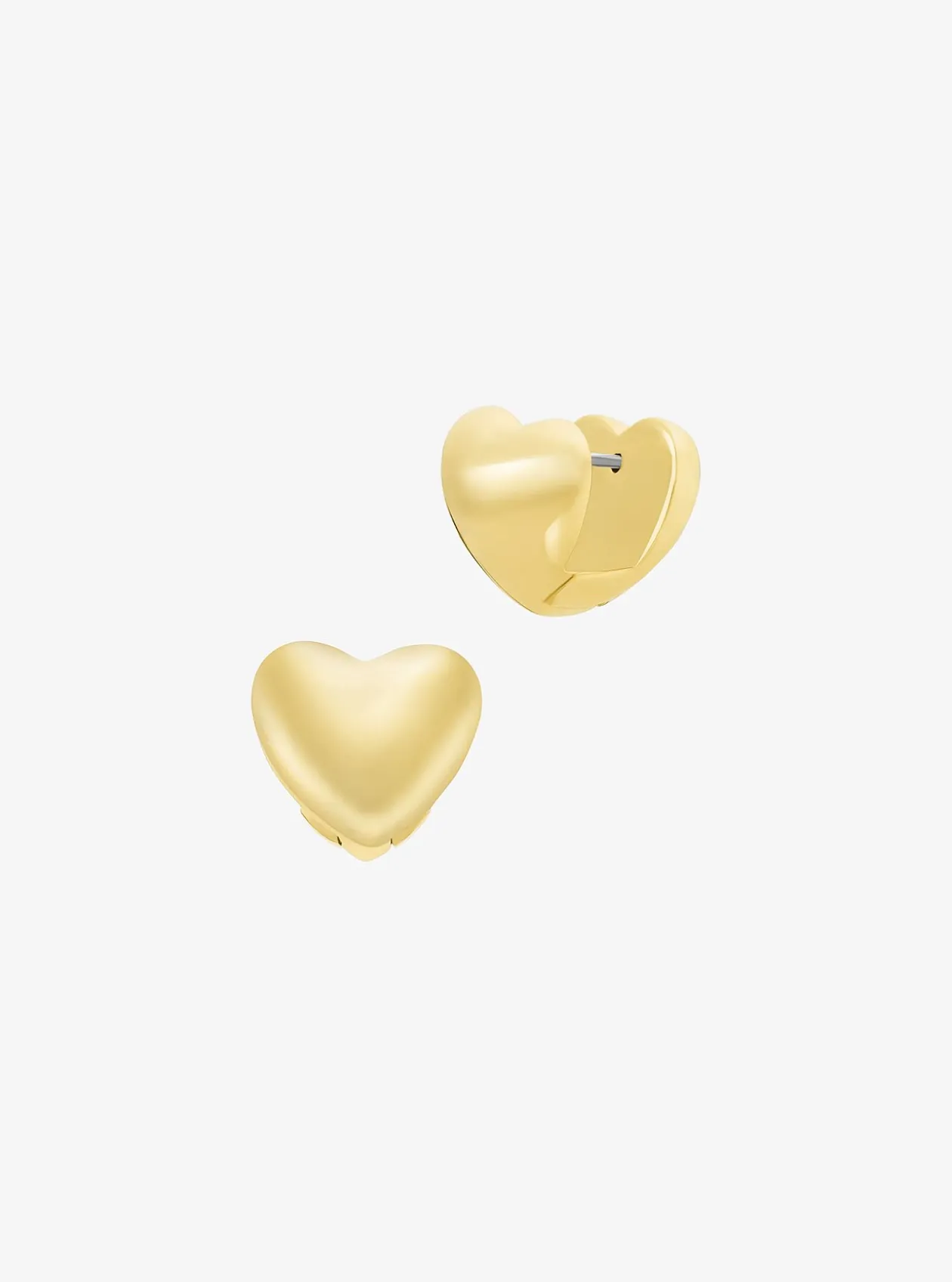Boucles d'oreilles huggies en forme de cœur bombé