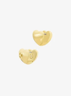 Boucles d'oreilles huggies en forme de cœur bombé