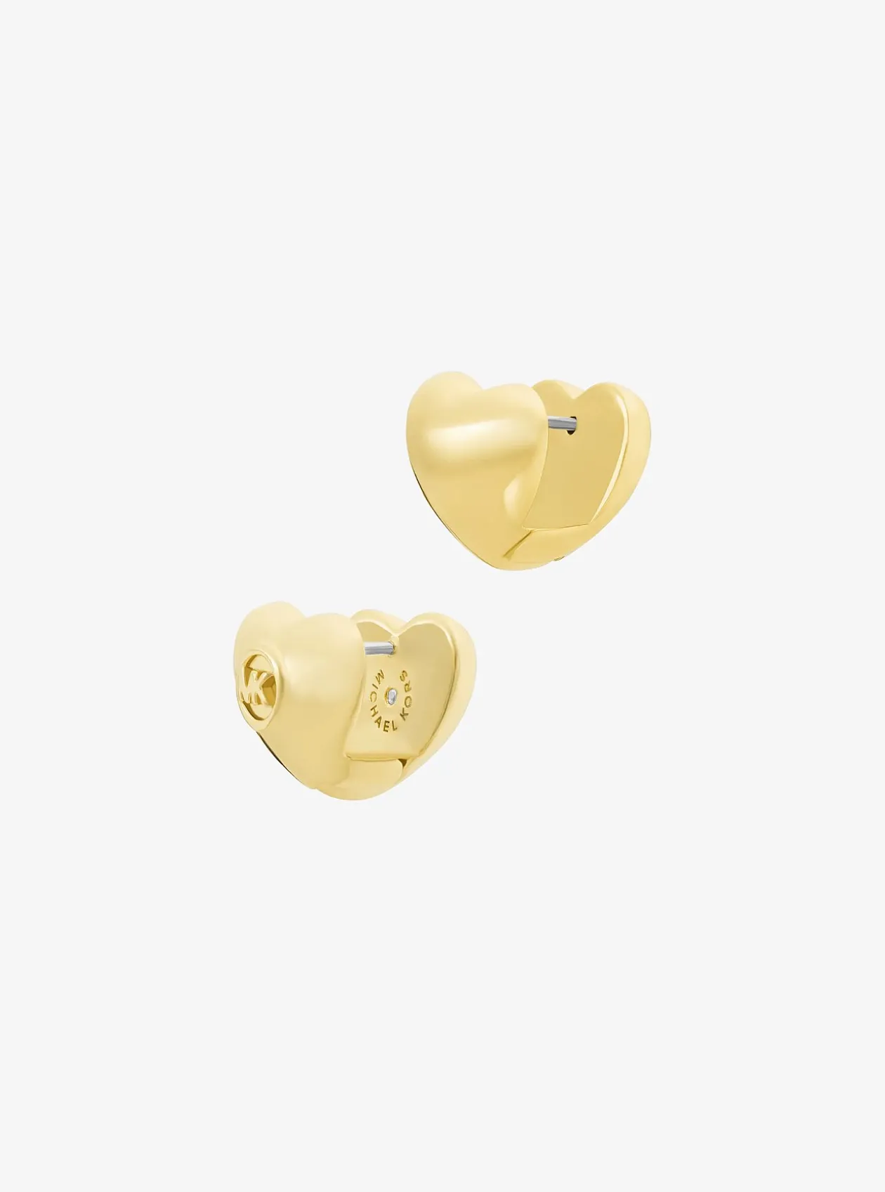 Boucles d'oreilles huggies en forme de cœur bombé