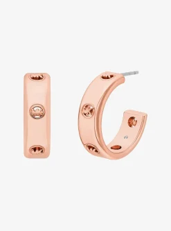 Boucles d'oreilles huggies à logo