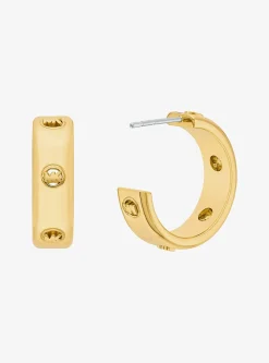 Boucles d'oreilles huggies à logo