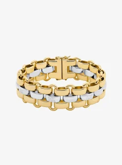 Bracelet bicolore à 3 rangs de maillons