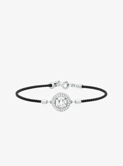Bracelet en cordon avec logo à pierres pavées