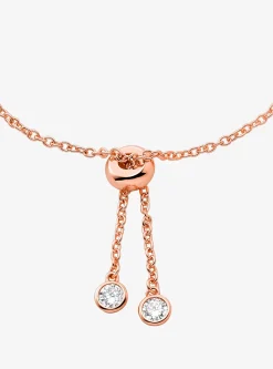 Bracelet à glissière avec pierres serties en argent sterling plaqué en métal précieux