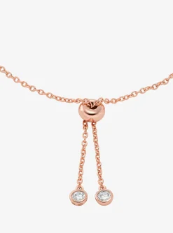 Bracelet à glissière Fulton plaqué en métal précieux et à logo serti pavé