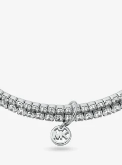 Bracelet tennis double en laiton plaqué en métal précieux