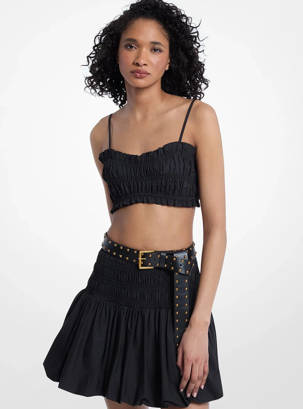 Brassière en popeline de coton smockée