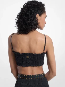 Brassière en popeline de coton smockée