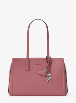 Breloque de sac cœur en cuir rembourré
