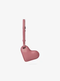 Breloque de sac cœur en cuir rembourré