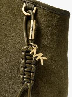 Breloque de sac dorée avec cordon tressé