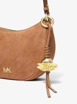 Breloque de sac fleurs en cuir