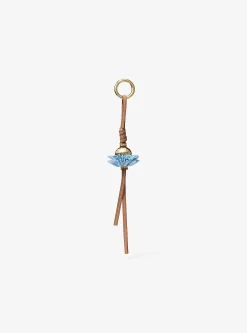 Breloque de sac fleurs en cuir