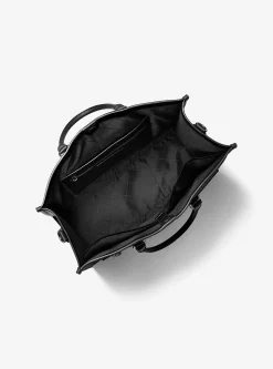 Cabas Jet Set en cuir à logo en relief