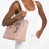 Cabas Jet Set Travel de taille moyenne en cuir à logo en relief