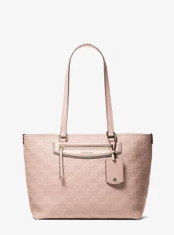 Cabas Jet Set Travel de taille moyenne en cuir à logo en relief