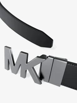 Ceinture à boucle réversible en cuir à logo en relief