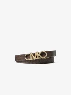 Ceinture Empire réversible en cuir et à logo Signature