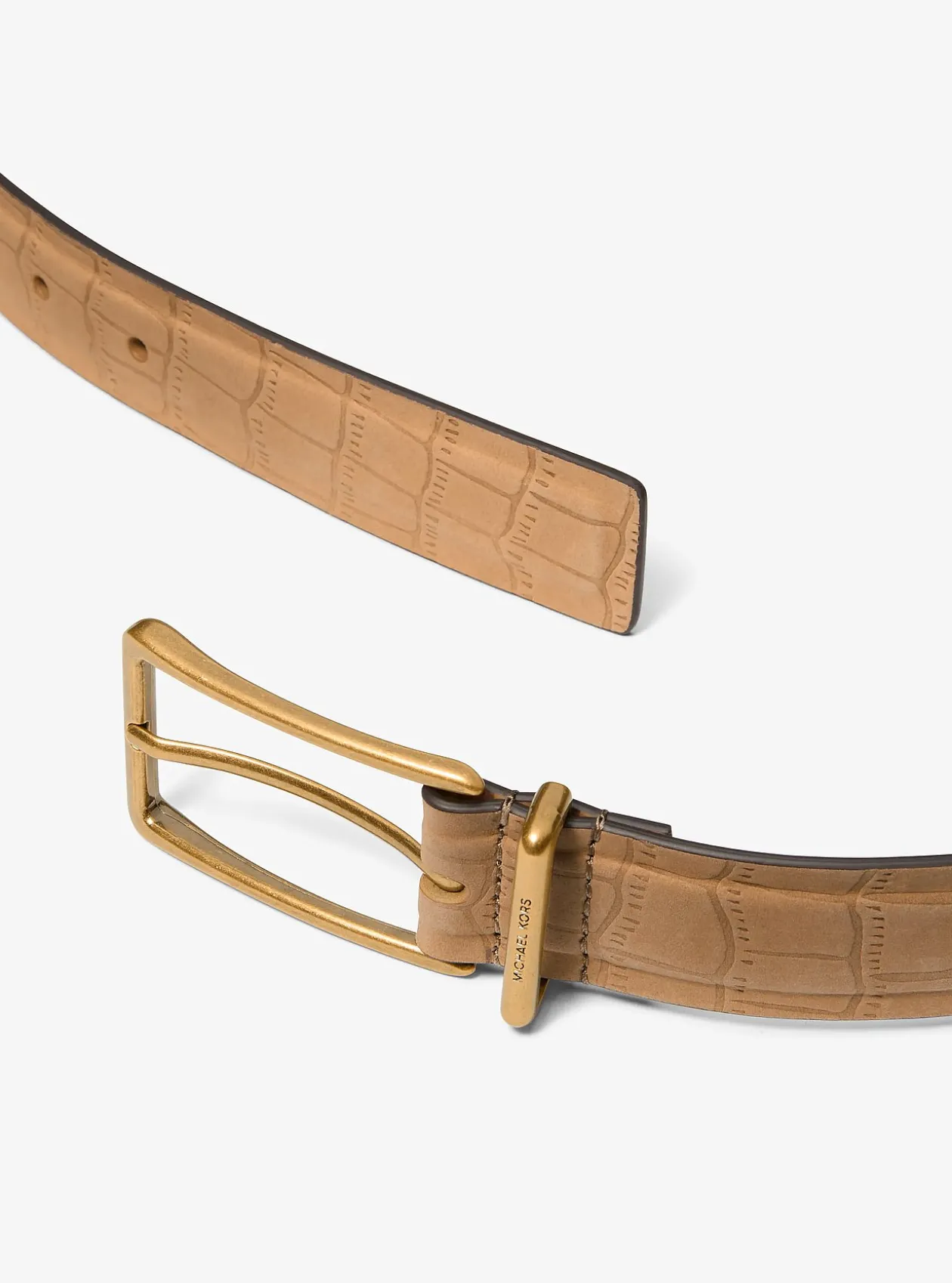 Ceinture en cuir à effet crocodile en relief