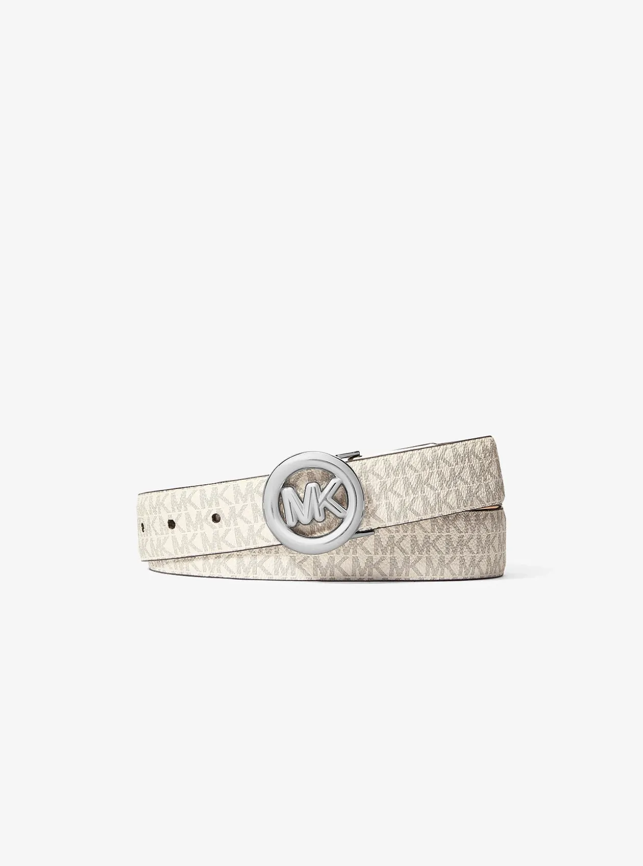 Ceinture en cuir et à breloque logo Signature MK Pop