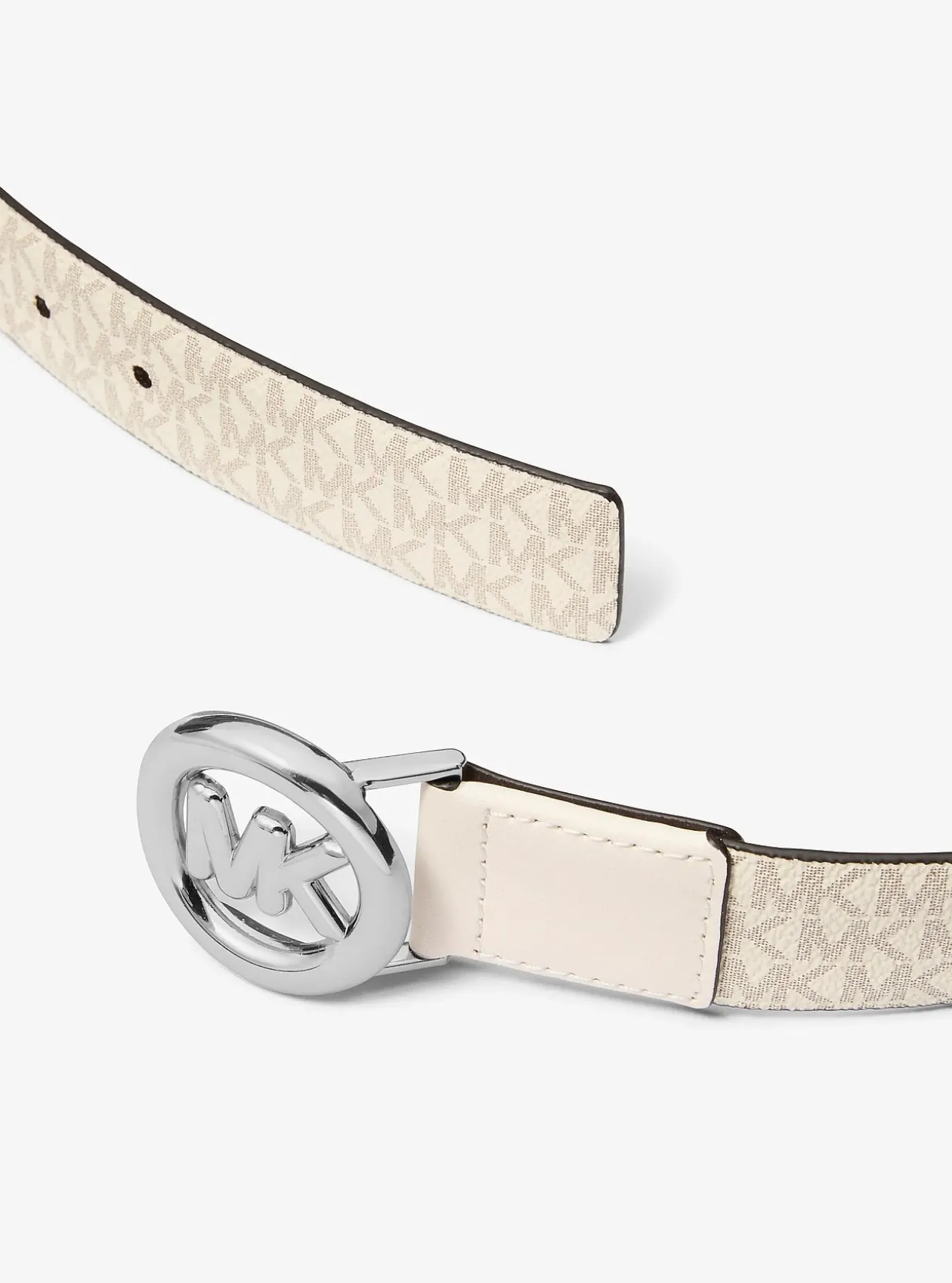 Ceinture en cuir et à breloque logo Signature MK Pop