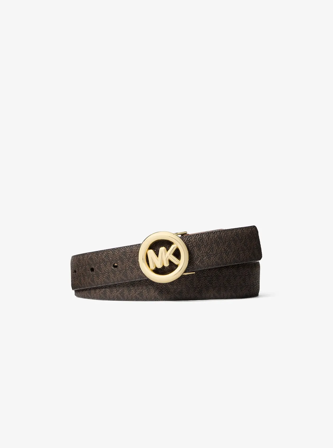 Ceinture en cuir et à breloque logo Signature MK Pop