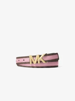 Ceinture en cuir et à logo Signature