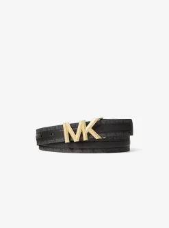 Ceinture en cuir et à logo Signature