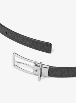 Ceinture réversible en cuir et à logo Signature