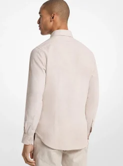 Chemise ajustée en coton et lin