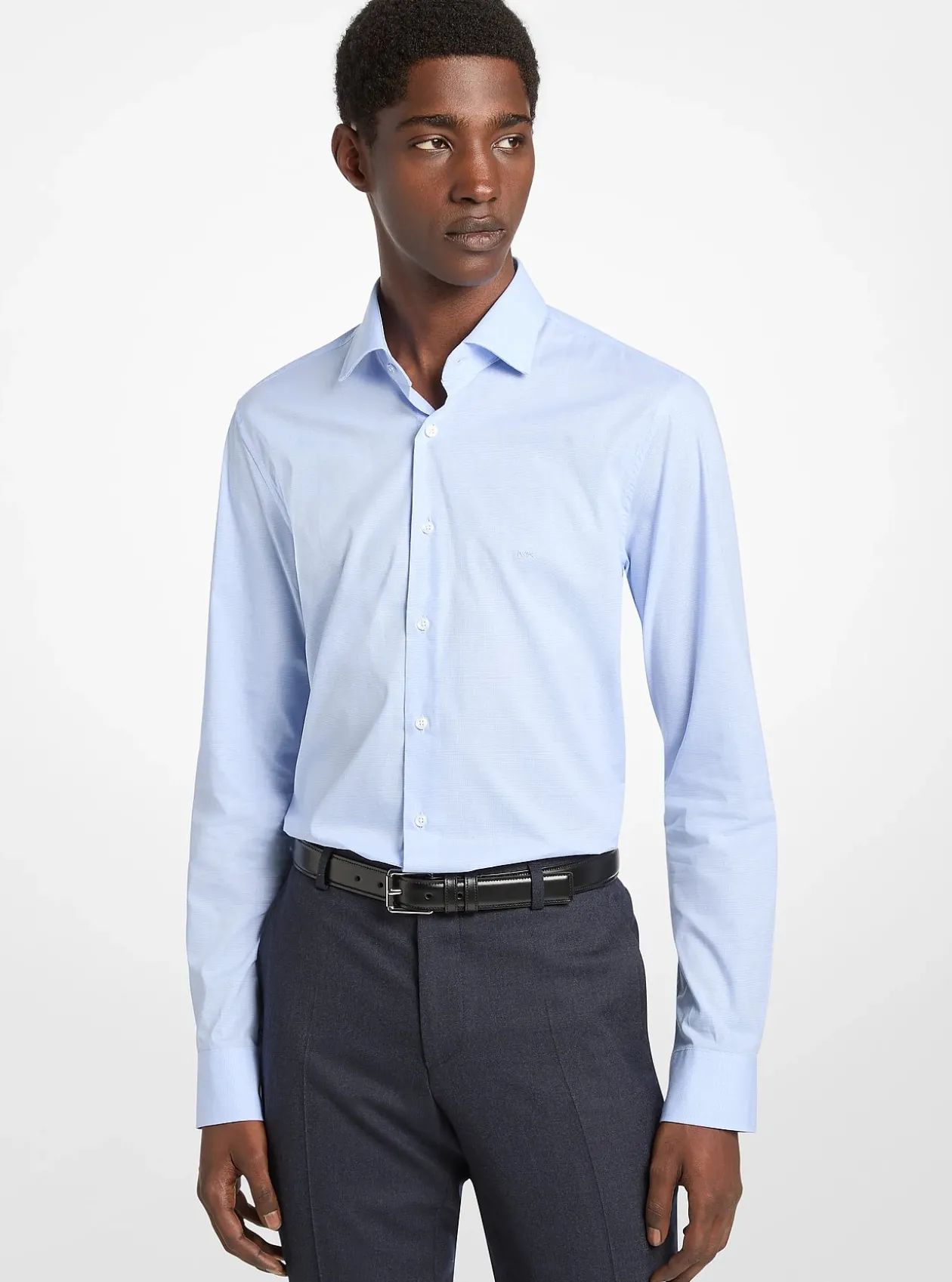 Chemise ajustée en coton extensible