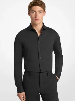 Chemise ajustée en tricot technique