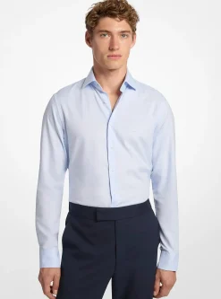 Chemise dobby en coton à coupe ajustée