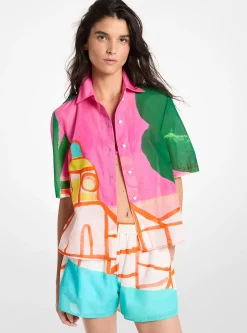 Chemise en linon de coton Michael Kors X Christina Zimpel