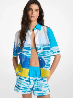 Chemise en linon de coton Michael Kors X Christina Zimpel