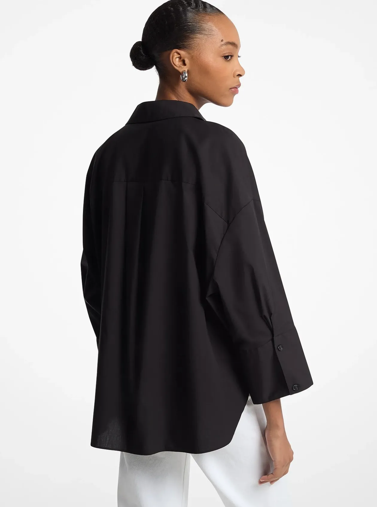 Chemise en popeline de coton extensible