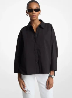 Chemise en popeline de coton extensible