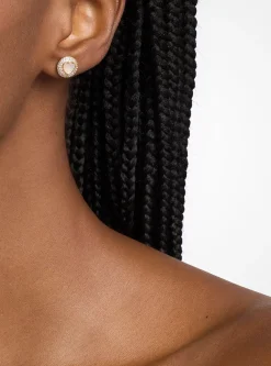 Clous d’oreilles cœurs en nacre et argent sterling plaqué en métal précieux