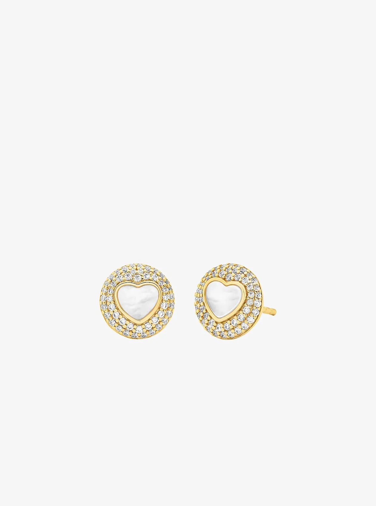 Clous d’oreilles cœurs en nacre et argent sterling plaqué en métal précieux